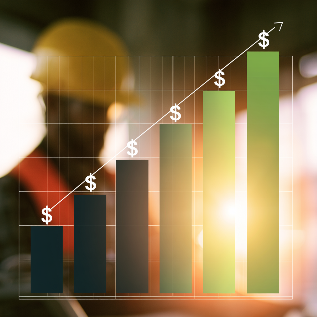 Profit per job trending upward across a series of estimates